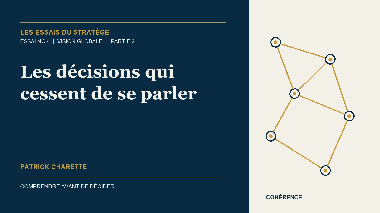 Composition éditoriale illustrant la coordination de décisions patrimoniales et la vision globale.